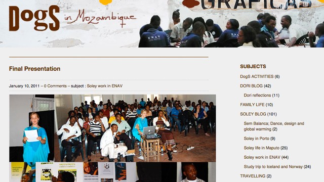Blog site about my stay in Mozambique teaching graphic design